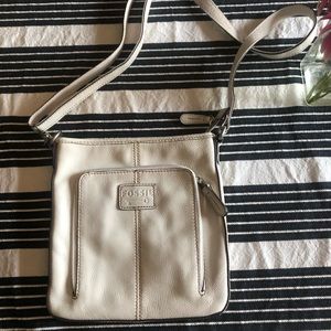 White fossil bag